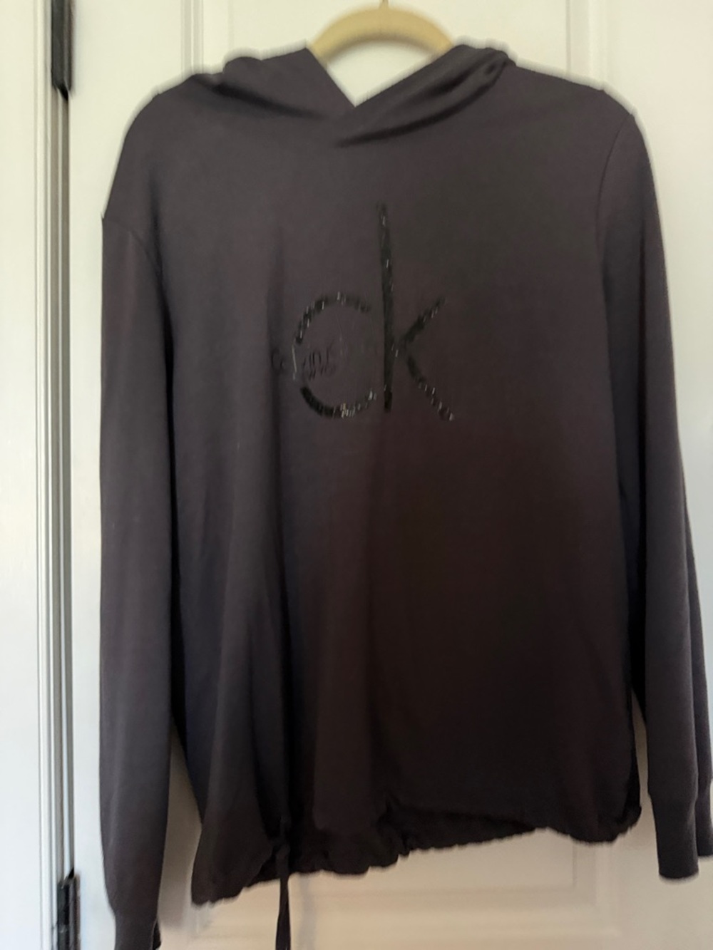 Calvin Klein Women’s Charcoal Crewneck Hoodie Sweater